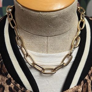 Chunky Gold Paper Clip Chain Necklace